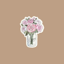 Load image into Gallery viewer, Mason Jar Peonies Sticker