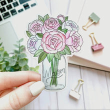 Load image into Gallery viewer, Mason Jar Peonies Sticker
