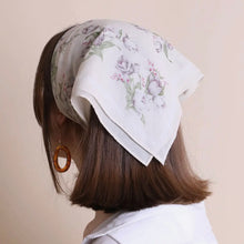 Load image into Gallery viewer, Floral Hair Scarf - White
