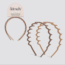 Load image into Gallery viewer, Kitsch Recycled Plastic Zig Zag Headband - 2pc - Neutral
