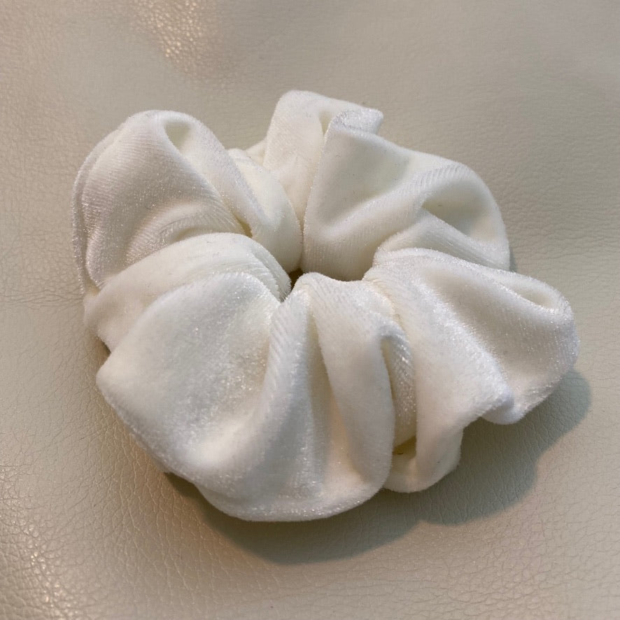 Velvety White Fluffy Hair Tie